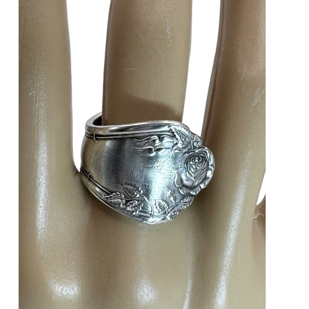 Artisan Spoon Ring Made from ANTIQUE ROCKFORD S.P. CO. 5 Star SILVERPLATE Spoon - Picture 11 of 16